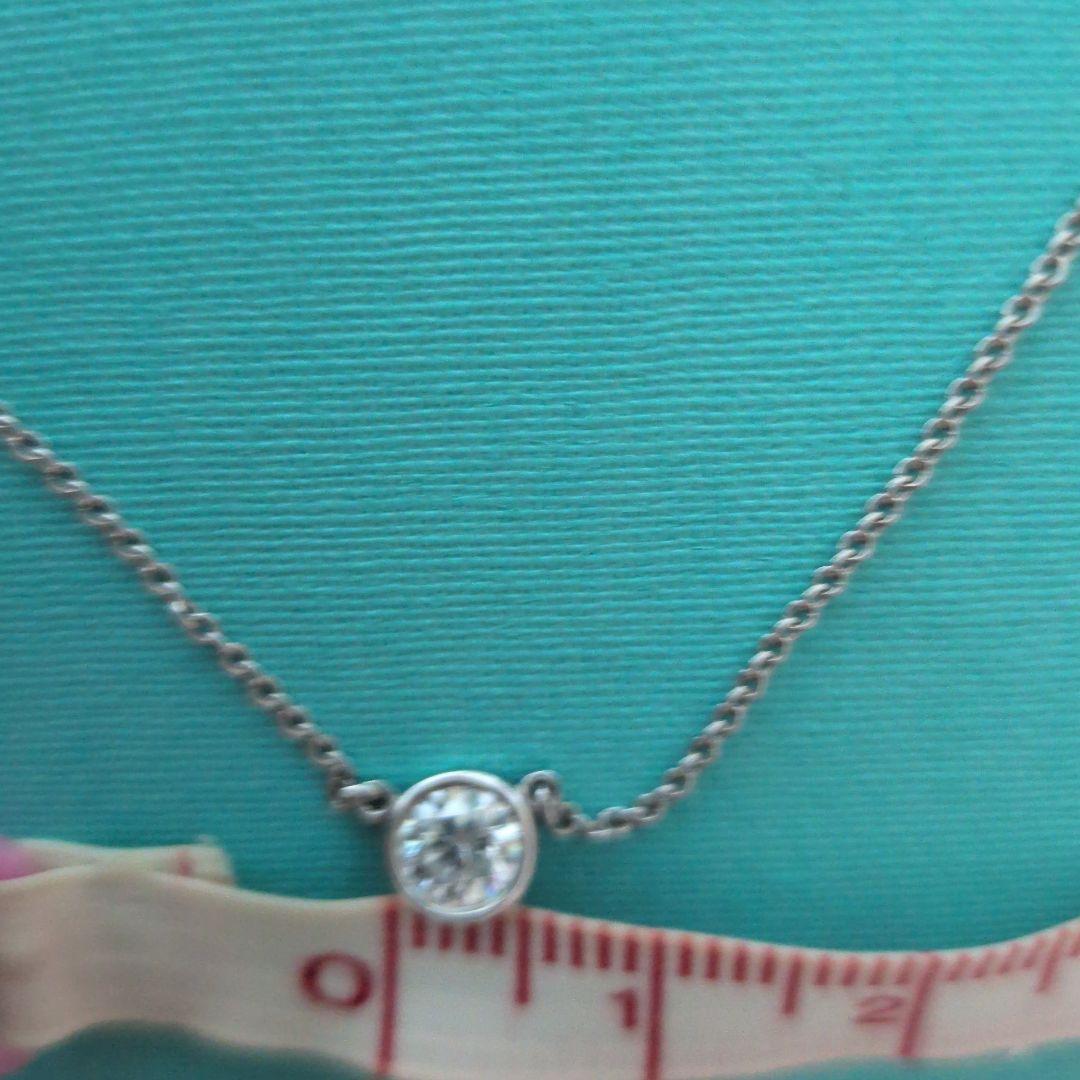 Polo様　極美品ティファニーバイザヤードネックレス0.38ct 鑑定書プラチナ