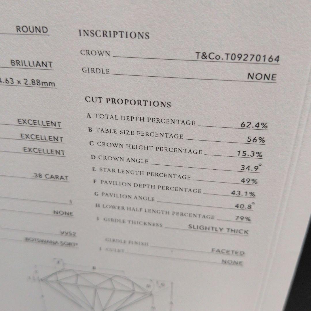 Polo様　極美品ティファニーバイザヤードネックレス0.38ct 鑑定書プラチナ