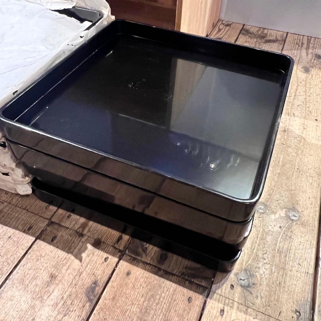 ① 輪島塗　御膳　10膳　黒漆縁金脚付膳　明治　漆器　能登　会席膳　お盆