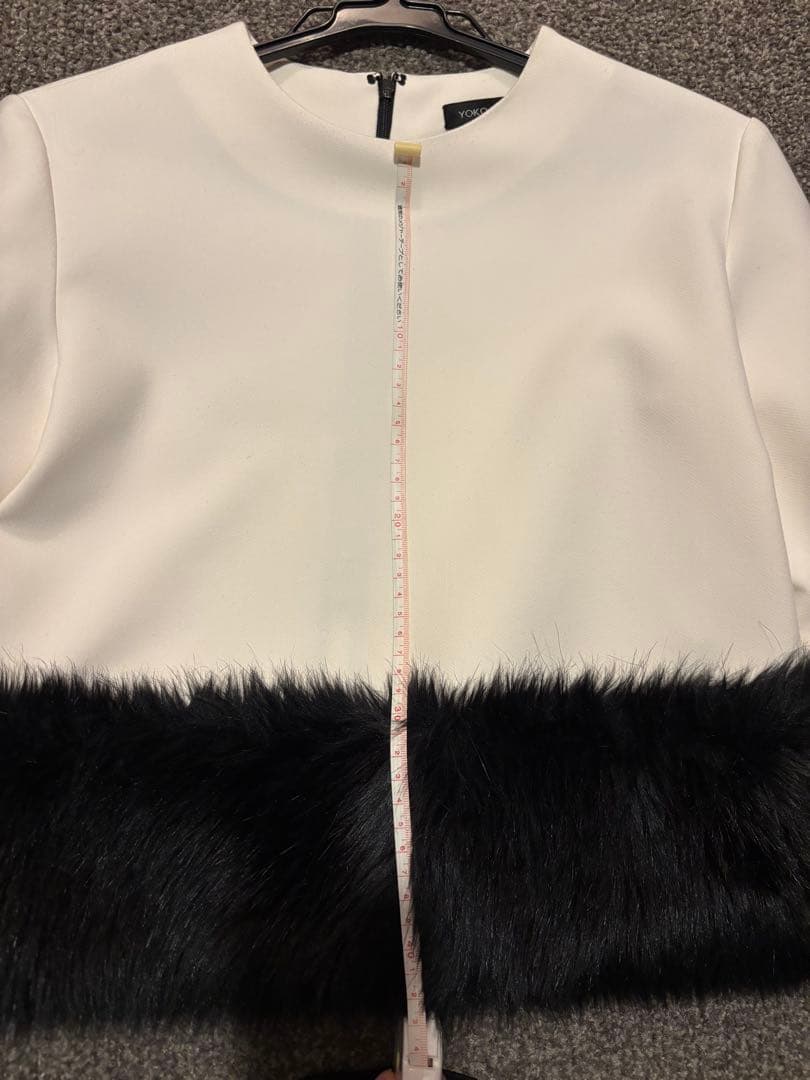 【週末限定価格】YOKO CHAN カットソー ファー　ホワイト 40