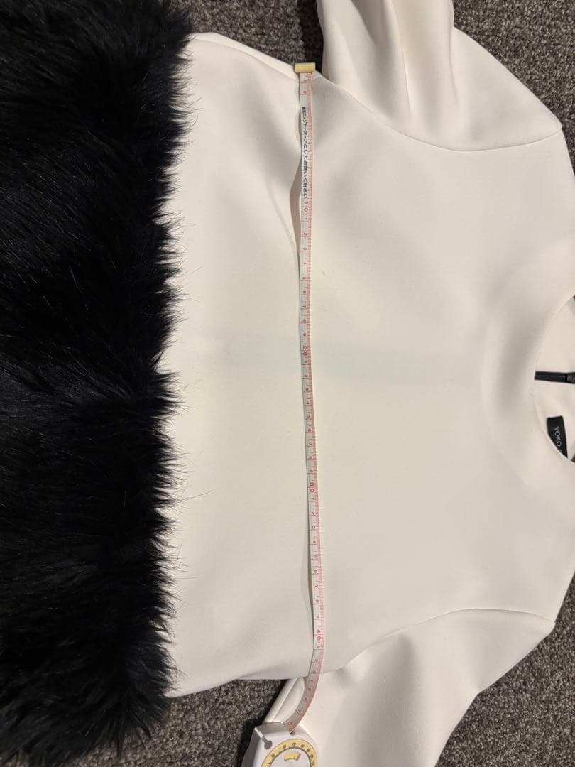 【週末限定価格】YOKO CHAN カットソー ファー　ホワイト 40