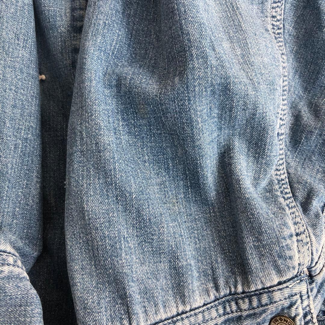 BLUE BLUEデニムカバーオール　裏キルティングデニムジャケットブルーブルー