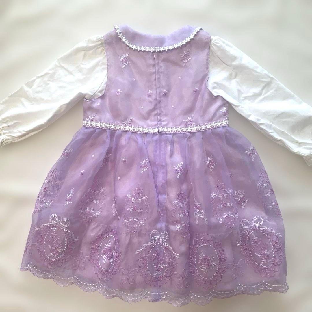 値下げ中！メゾピアノオーガンジーワンピース/インナーセット100cm