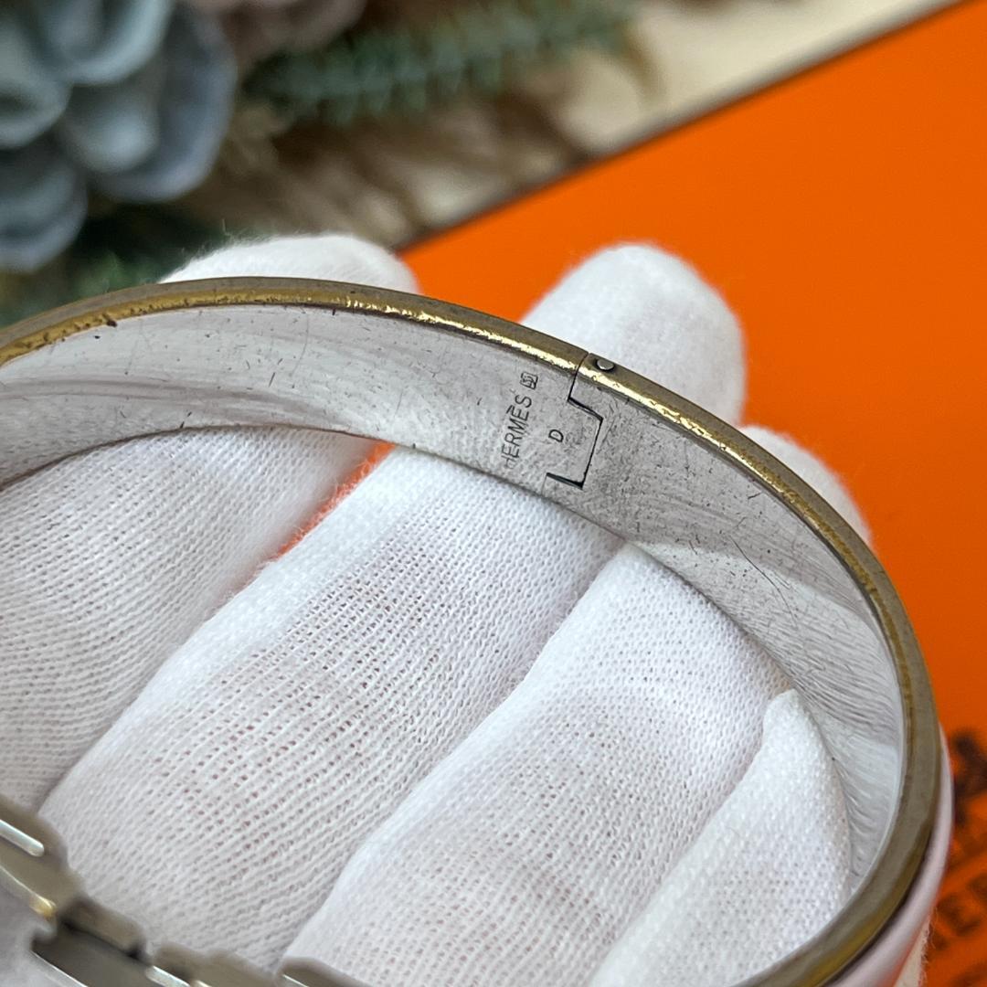 HERMES エルメス クリックH ピンク シルバー PM バングル