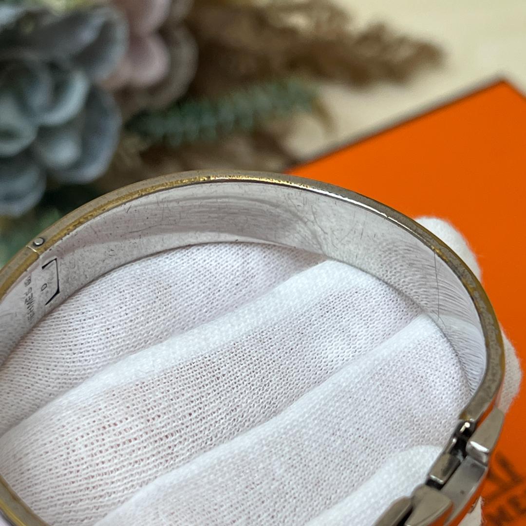 HERMES エルメス クリックH ピンク シルバー PM バングル