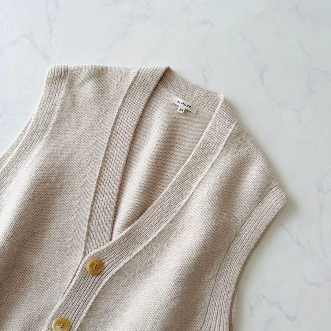 BLAMINK✨カシミヤ100%ニットベスト　ベージュ
