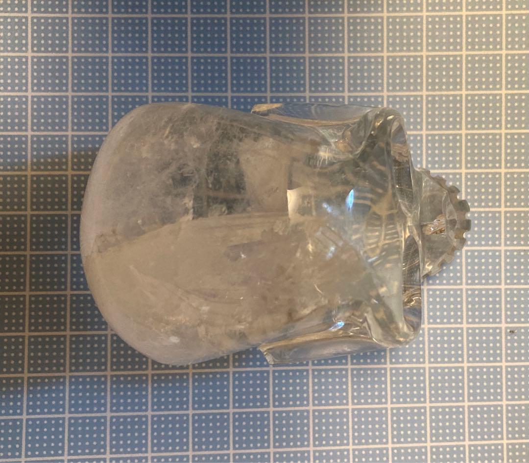 大 天然石 スカル 骸骨 ドクロ 良品 希少 クリスタルスカル 置物 虹有