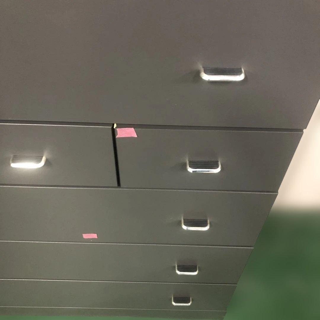 ダークグレー木製チェスト 6段引き出し タンス 収納 家具