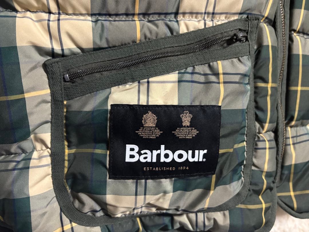 新品未使用 タグ付き　Barbour チェックダウンベスト リバーシブル　M