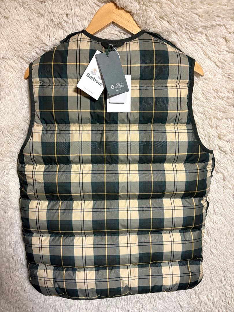 新品未使用 タグ付き　Barbour チェックダウンベスト リバーシブル　M