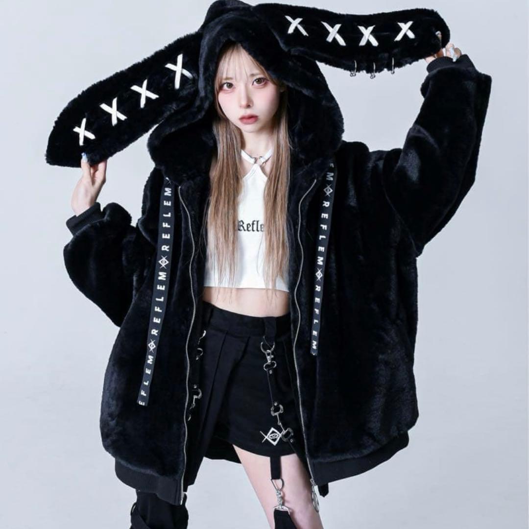 完売品♡レフレム うさ耳BIGファーパーカー/ファーブルゾン フーディー 23年