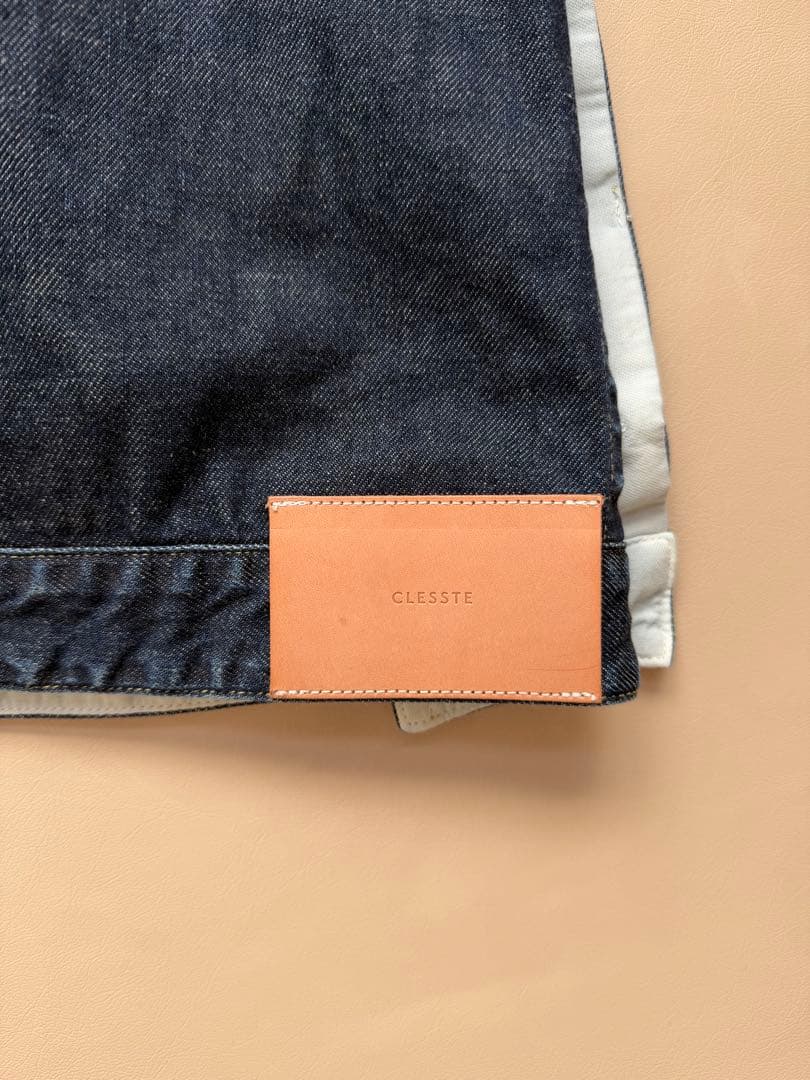 ジャケット・アウター SELVEDGE DENIM COLLARLESS VEST CLESSTE