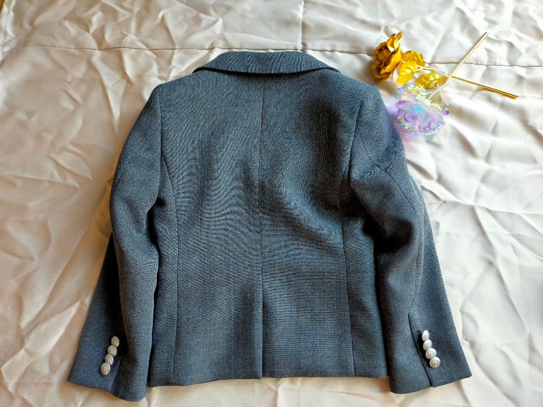 値下 【未使用レベル 美品】 入学式 グレー 5点セット 銀ボタン 120cm