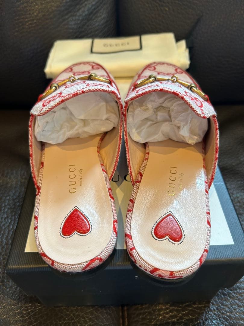 GUCCI ピンク　GGロゴ　プリンスタウン　スリッパ　36