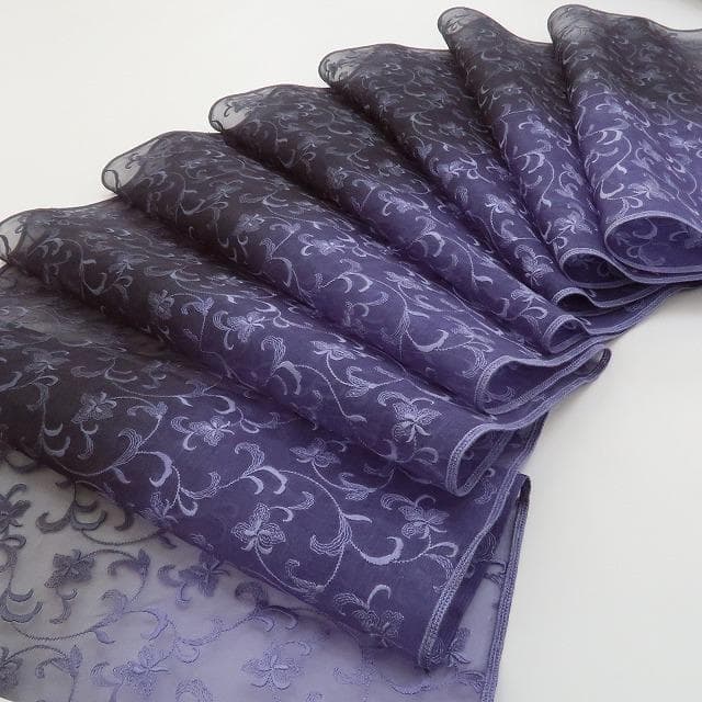 新品 オーガンジー 総刺繍 黄櫨染 着尺“立体的に微笑む曲線美”反物 978