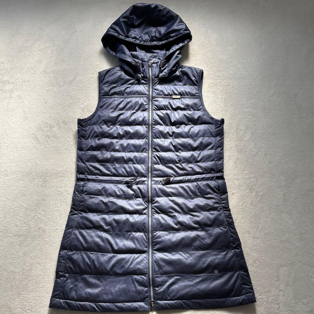 ランバンスポール 中綿ワンピース ネイビー ノースリーブ フード取外し可 40