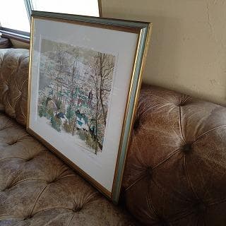 小田切　訓　リトグラフ　白い函館