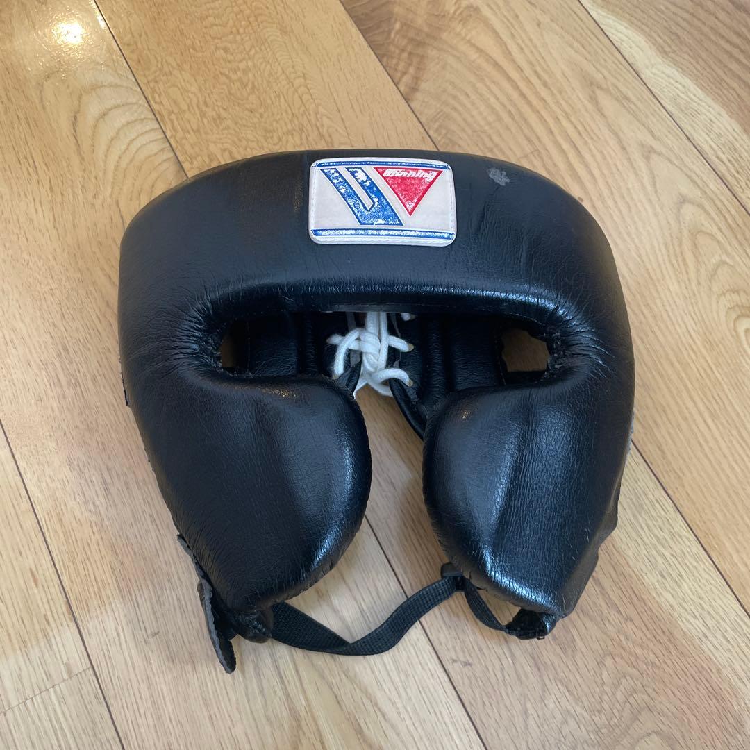 ウィニング　ボクシング ヘッドギア 黒 レザー