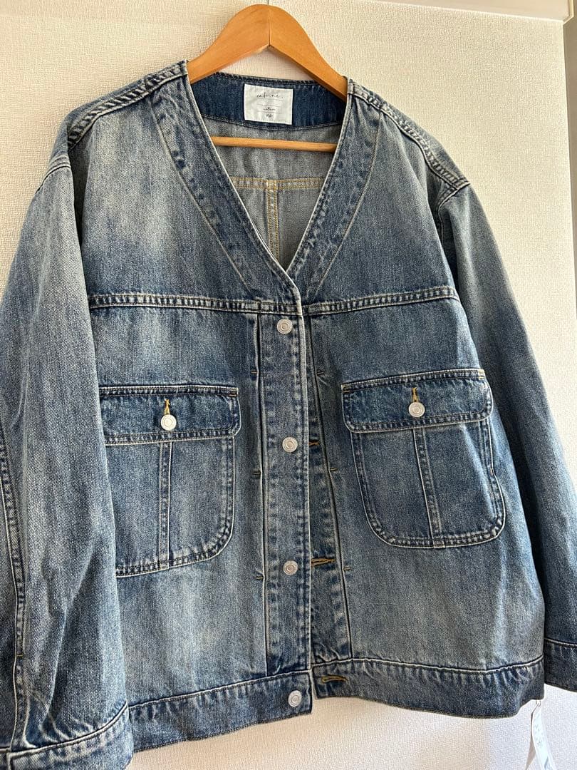 【期間限定】cafune カフネ　新品　Vネックデニムジャケット　オーバーサイズ