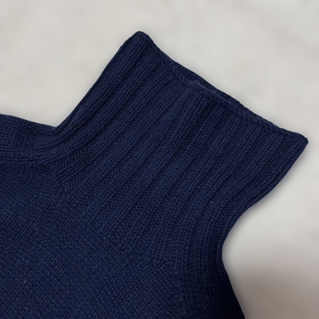 インバーアラン　ハンドニット　スコットランド製　英国製　ネイビー タートルネック