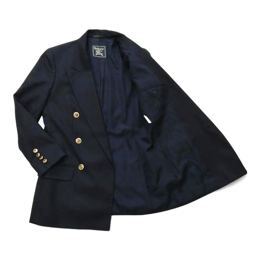 極美品✨バーバリー 紺ブレ ジャケット ネイビー カシミヤ100 金ボタン
