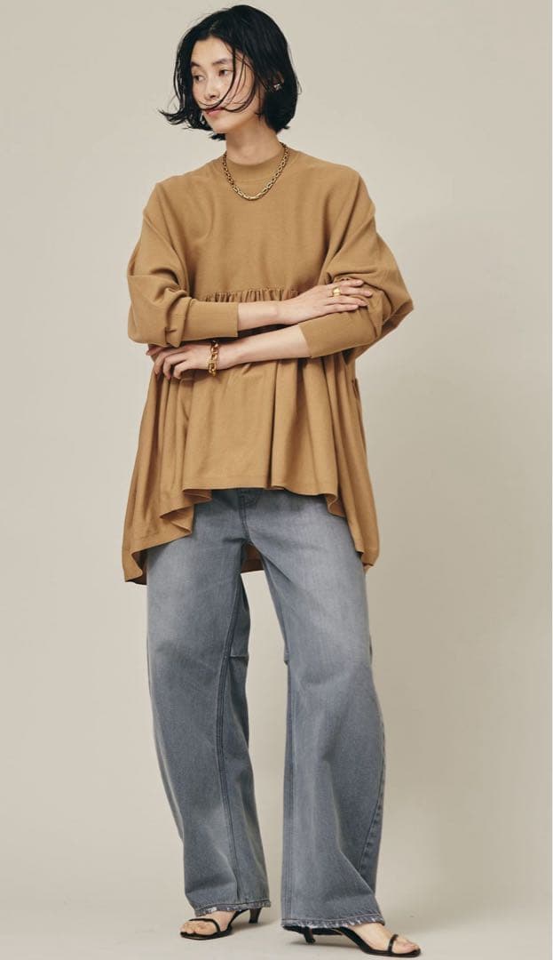 ✨極美品✨Curensology テンセルポリエステルギャザープルオーバー