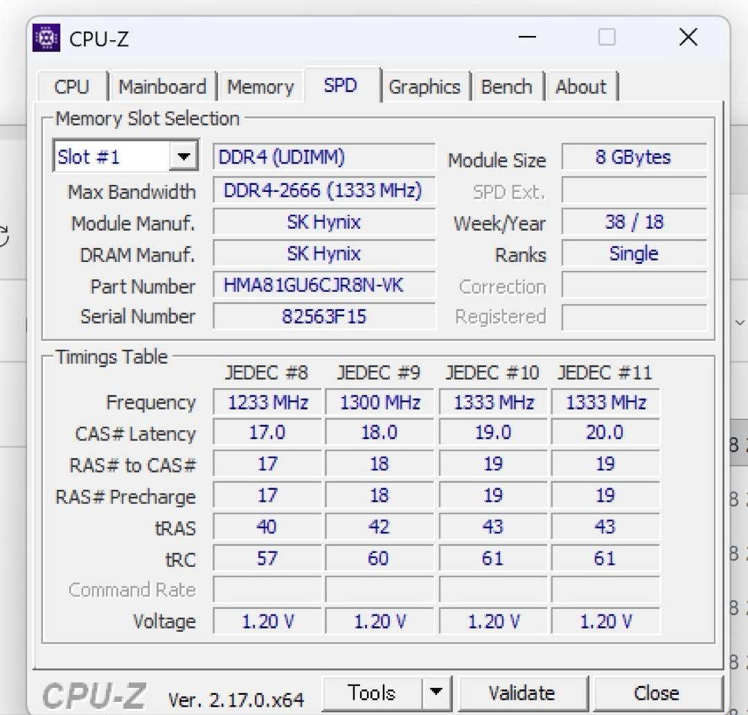 H*a様 DDR4 8GB メモリ 5枚セット