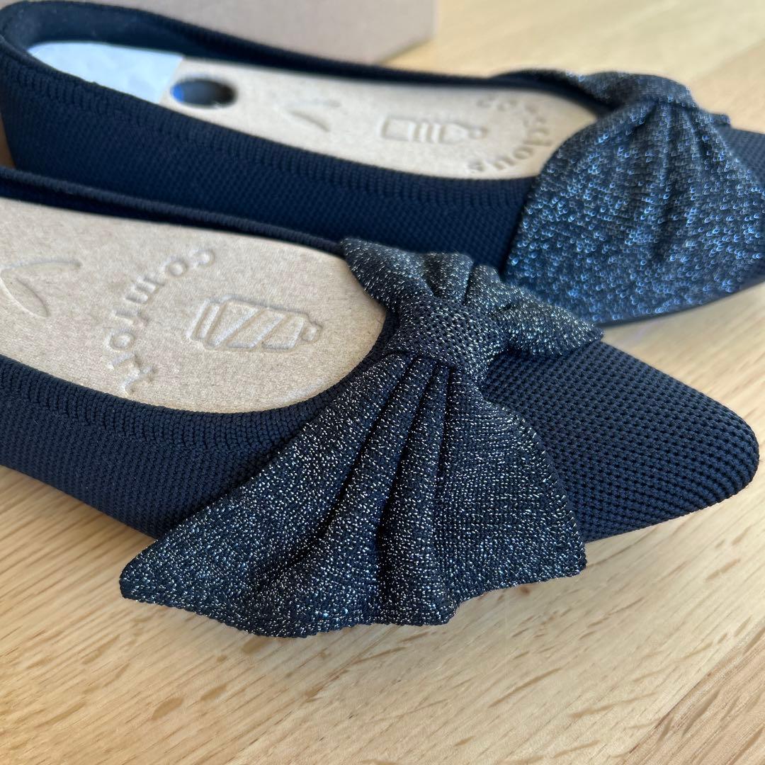 VIVAIA ポインテッドトゥ リボン付き フラットシューズ