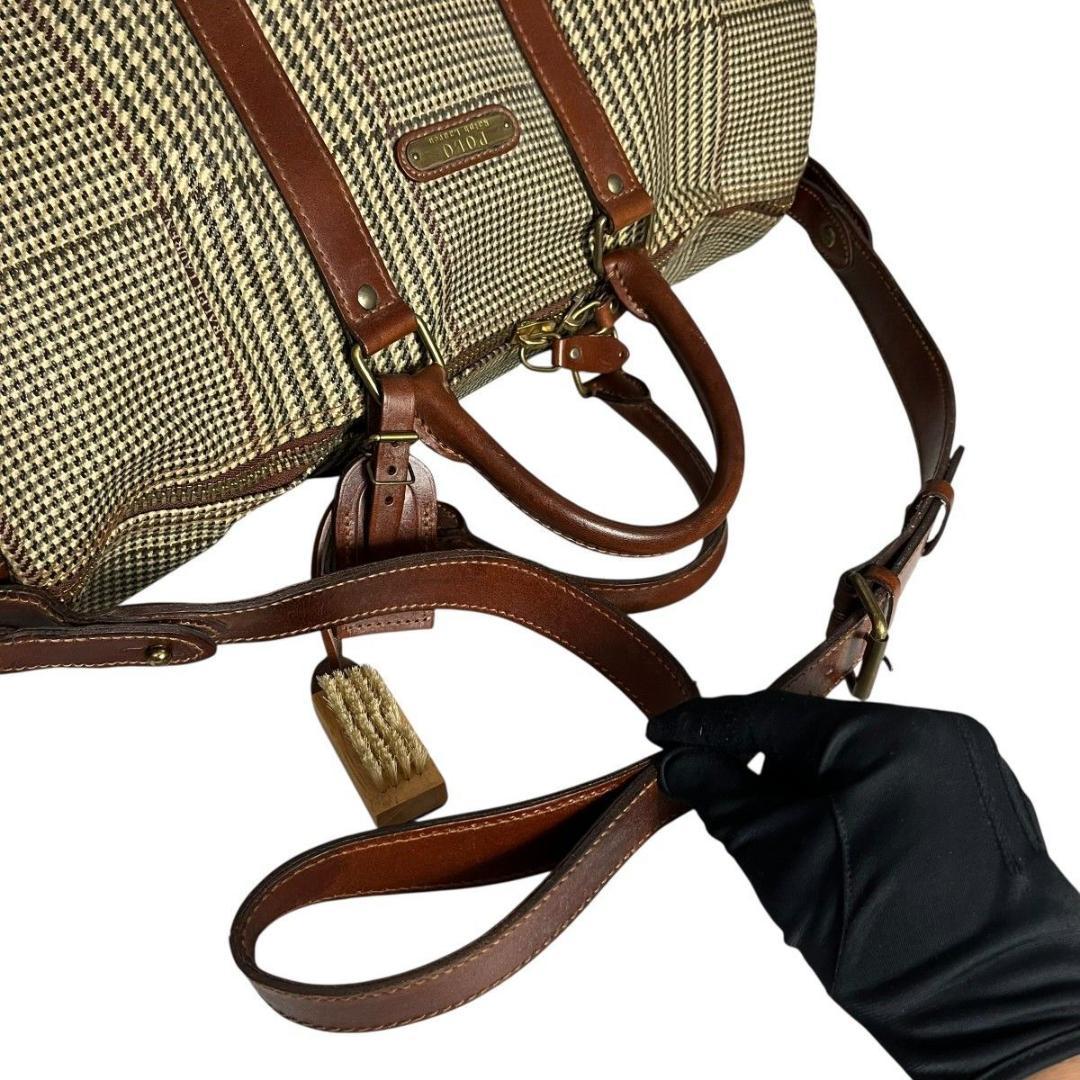 希少 Polo Ralph Lauren ボストンバッグ 千鳥柄 2way