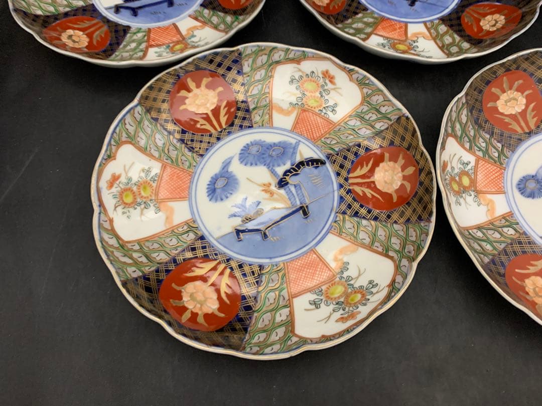 risa古伊万里　色絵金彩　七寸皿　5枚　古美術　時代器