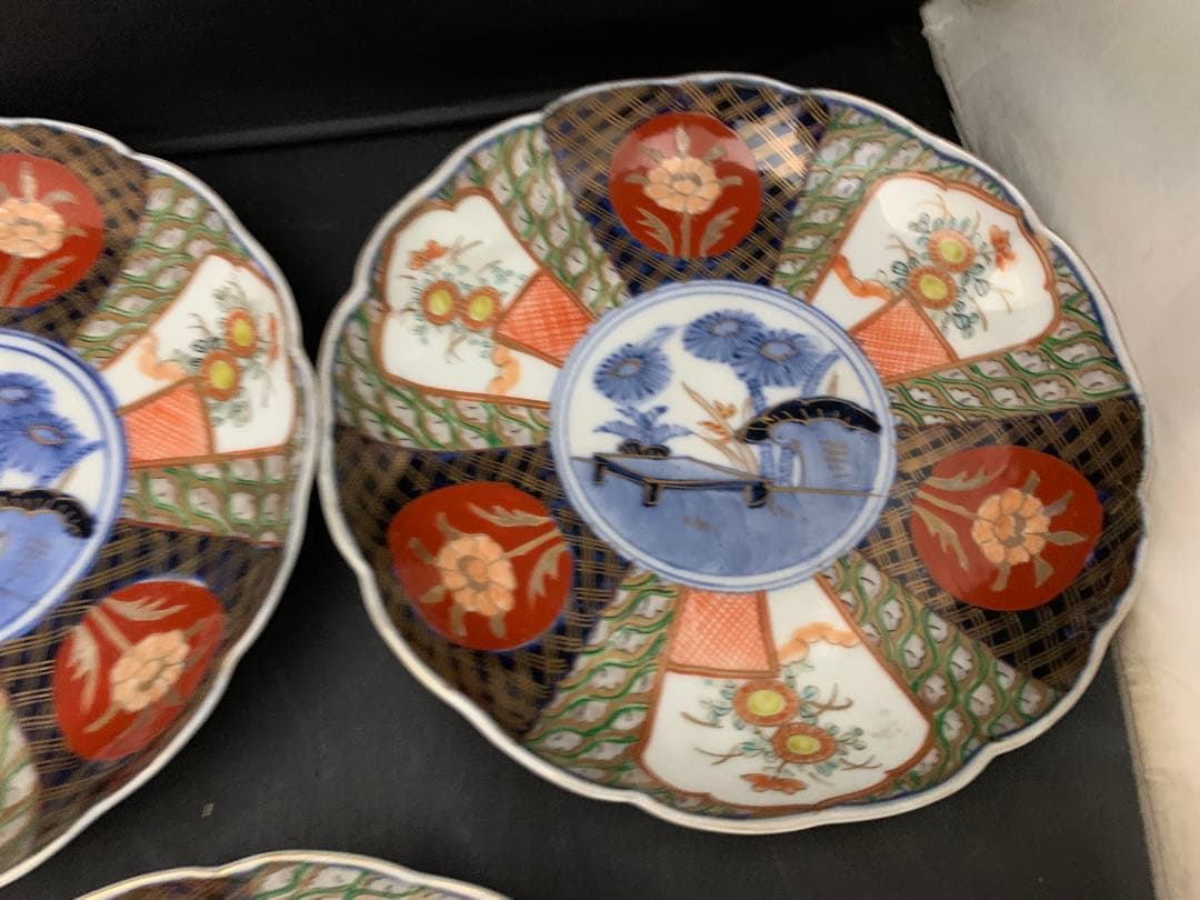 risa古伊万里　色絵金彩　七寸皿　5枚　古美術　時代器