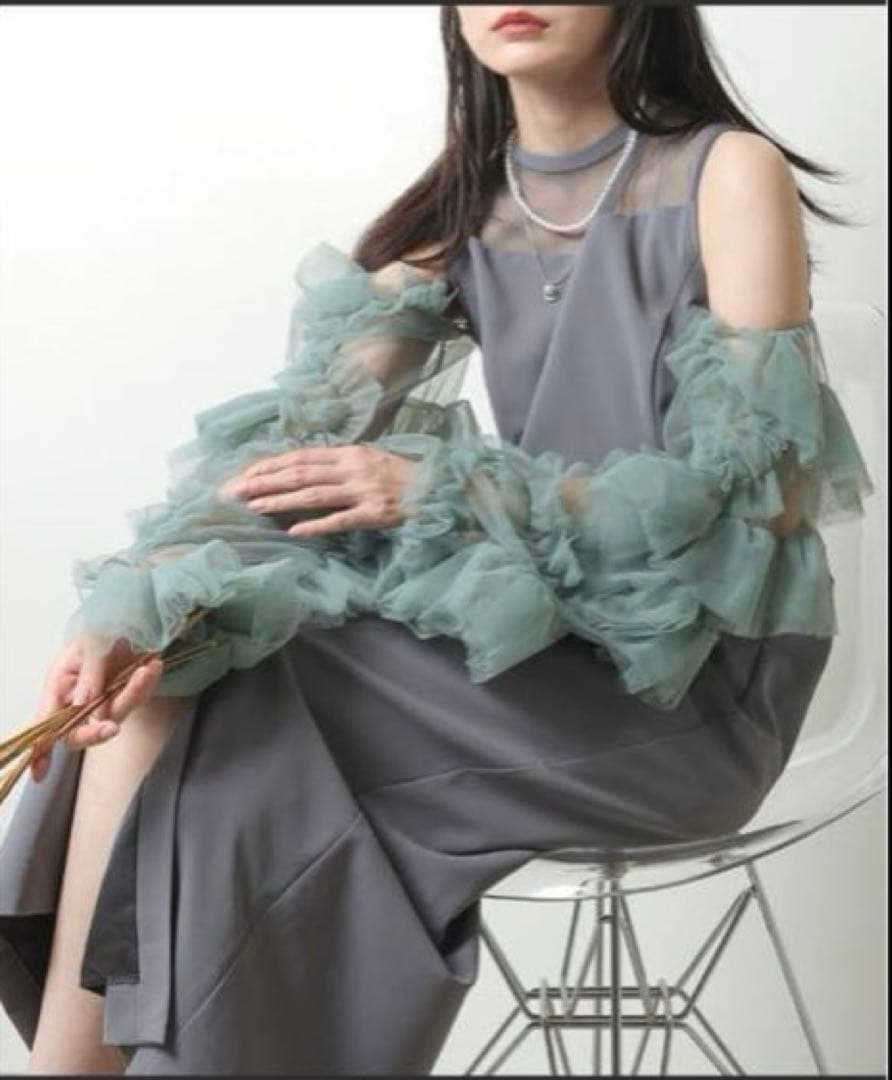 kana、ANDRESD チュールフリルスリーブ 2way ドレス