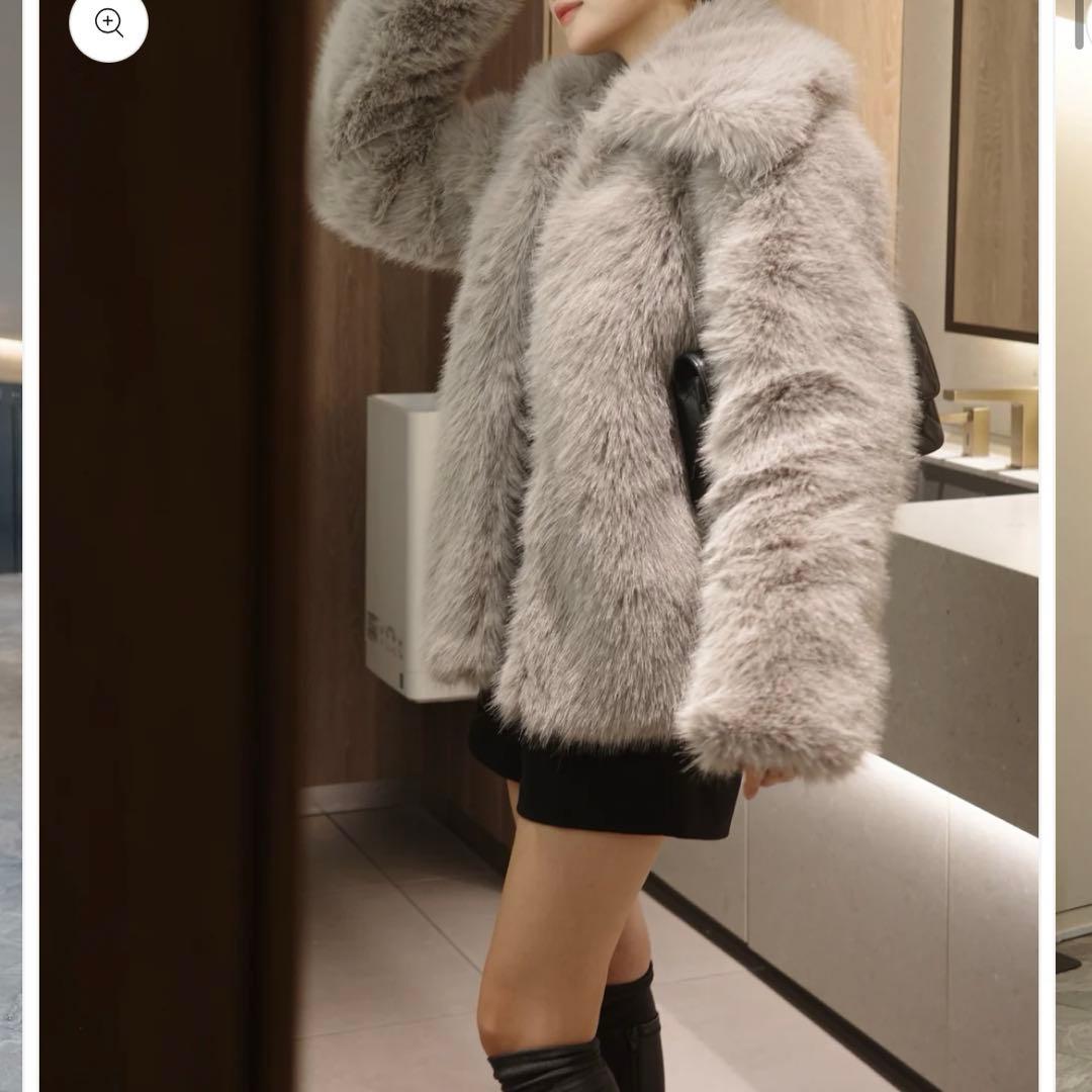 【美品✨】polaura ポローラ　２WAYファーブルゾン　グレー