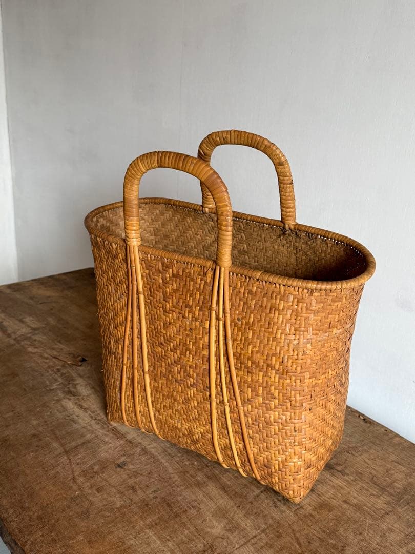 竹かごバッグ 竹籠バッグ 竹細工 竹編みカゴ 買物かご マルシェバッグ