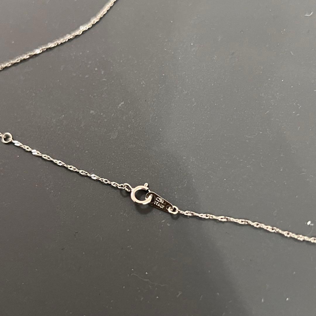 ＊美品＊K18WG 0.1ctダイヤモンドネックレス