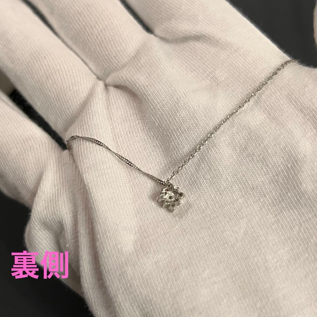 ＊美品＊K18WG 0.1ctダイヤモンドネックレス