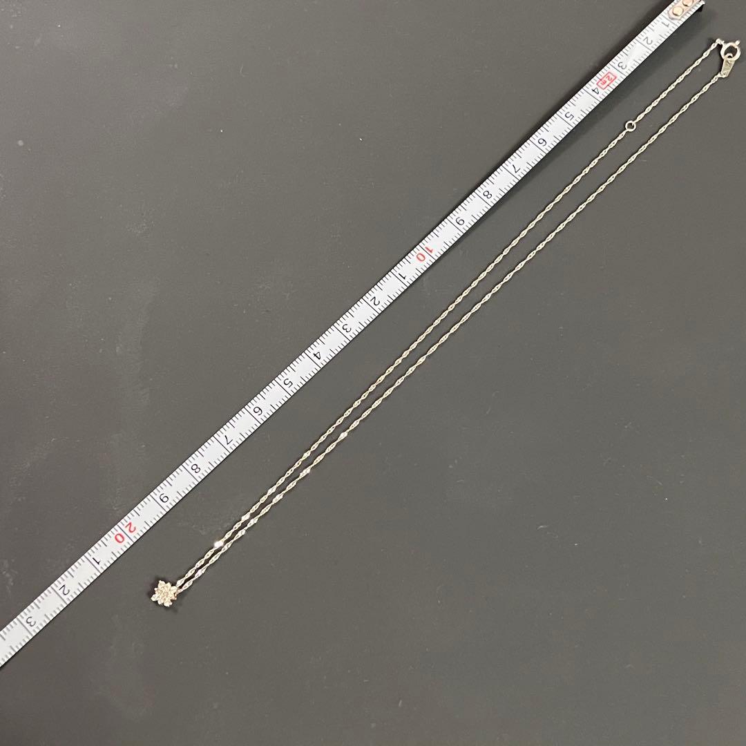 ＊美品＊K18WG 0.1ctダイヤモンドネックレス