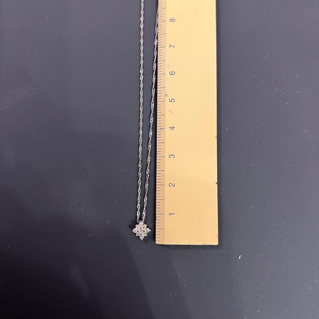 ＊美品＊K18WG 0.1ctダイヤモンドネックレス