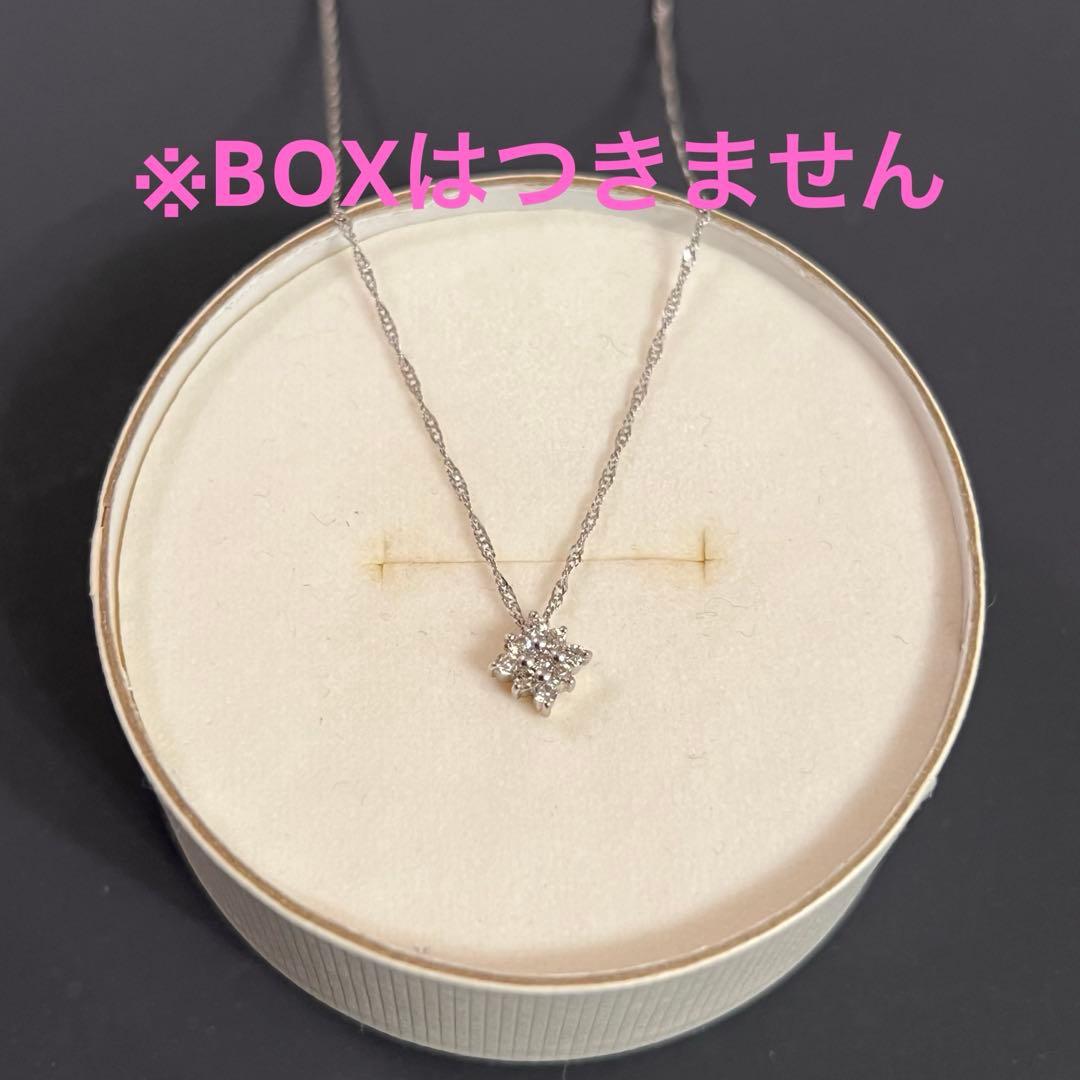 ＊美品＊K18WG 0.1ctダイヤモンドネックレス