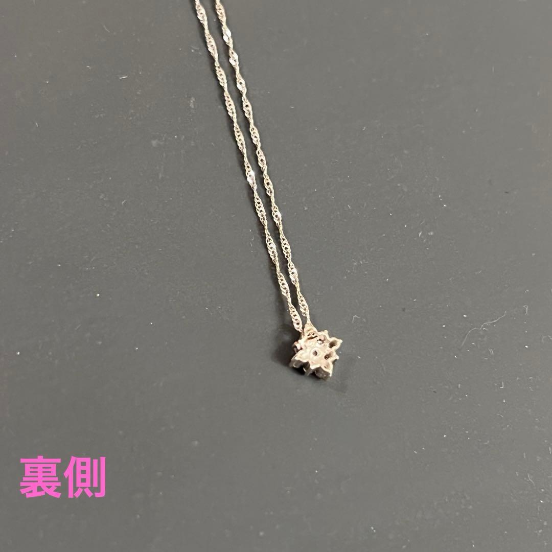 ＊美品＊K18WG 0.1ctダイヤモンドネックレス