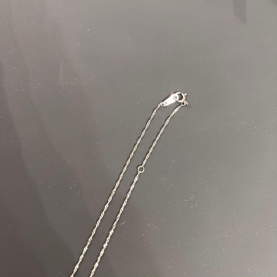 ＊美品＊K18WG 0.1ctダイヤモンドネックレス