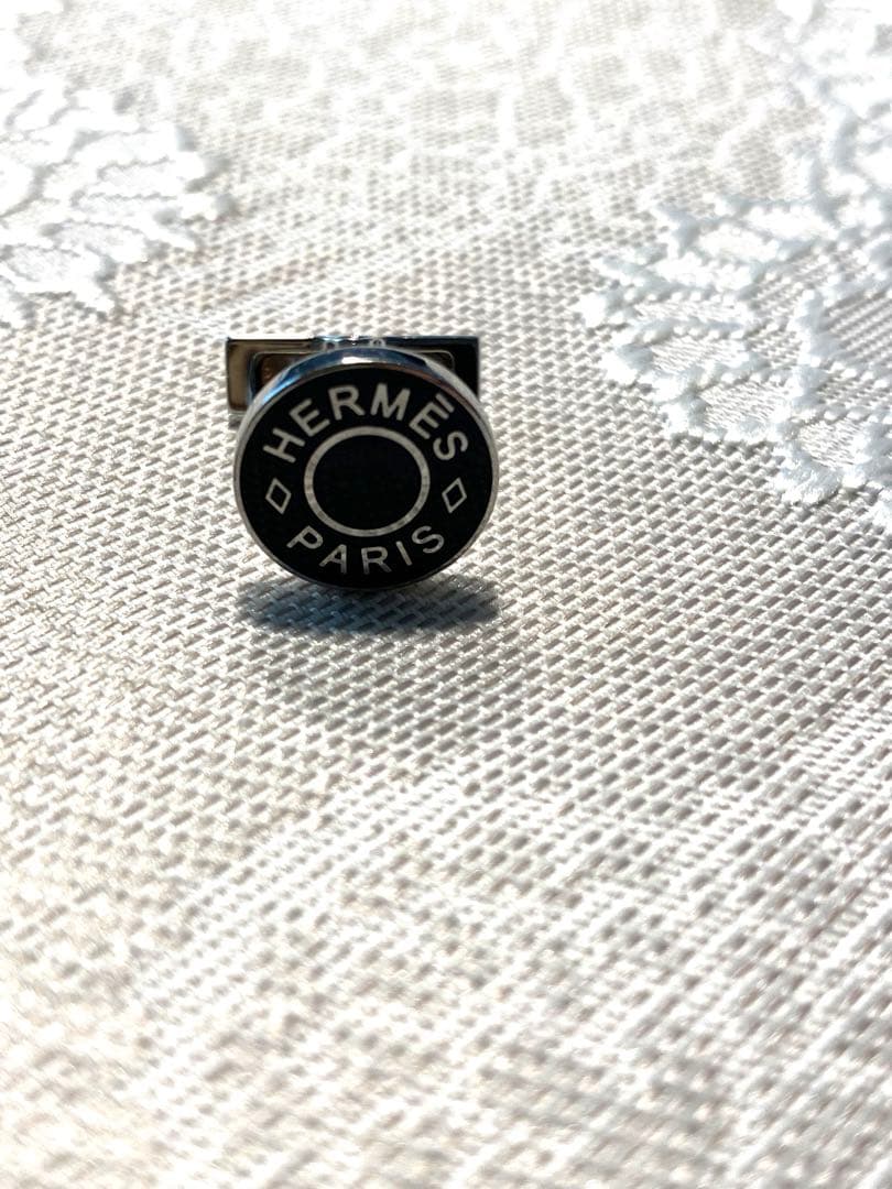 エルメス　カフリンクス 《リコル 2》　黒　難あり１つ