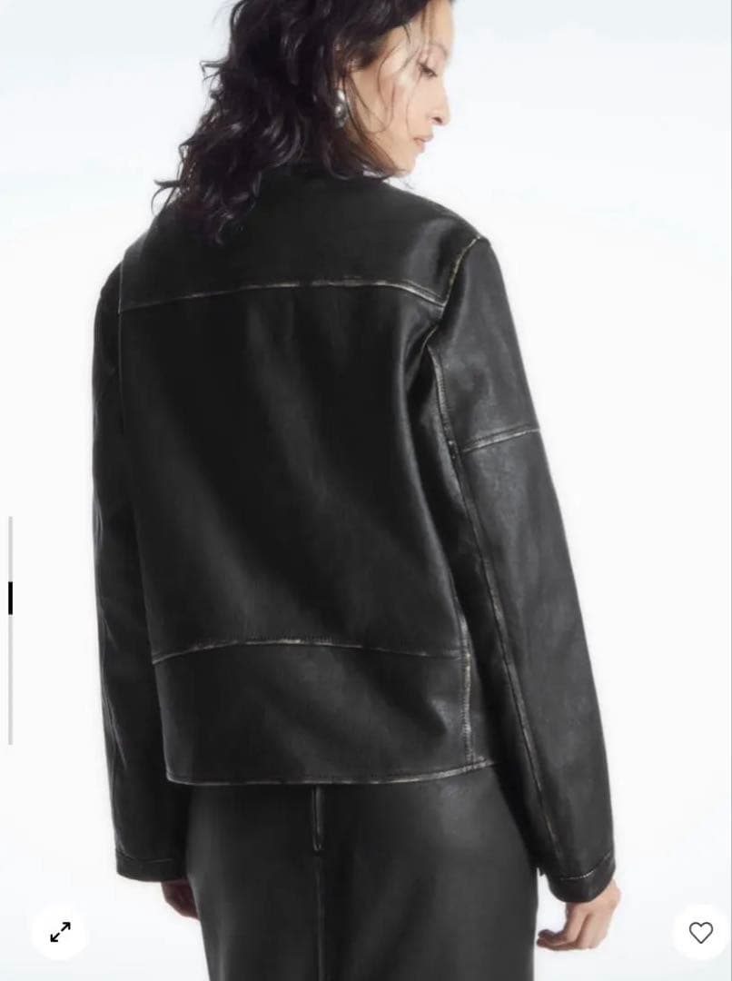 【新品未使用】COS レザー モートジャケット ブラック