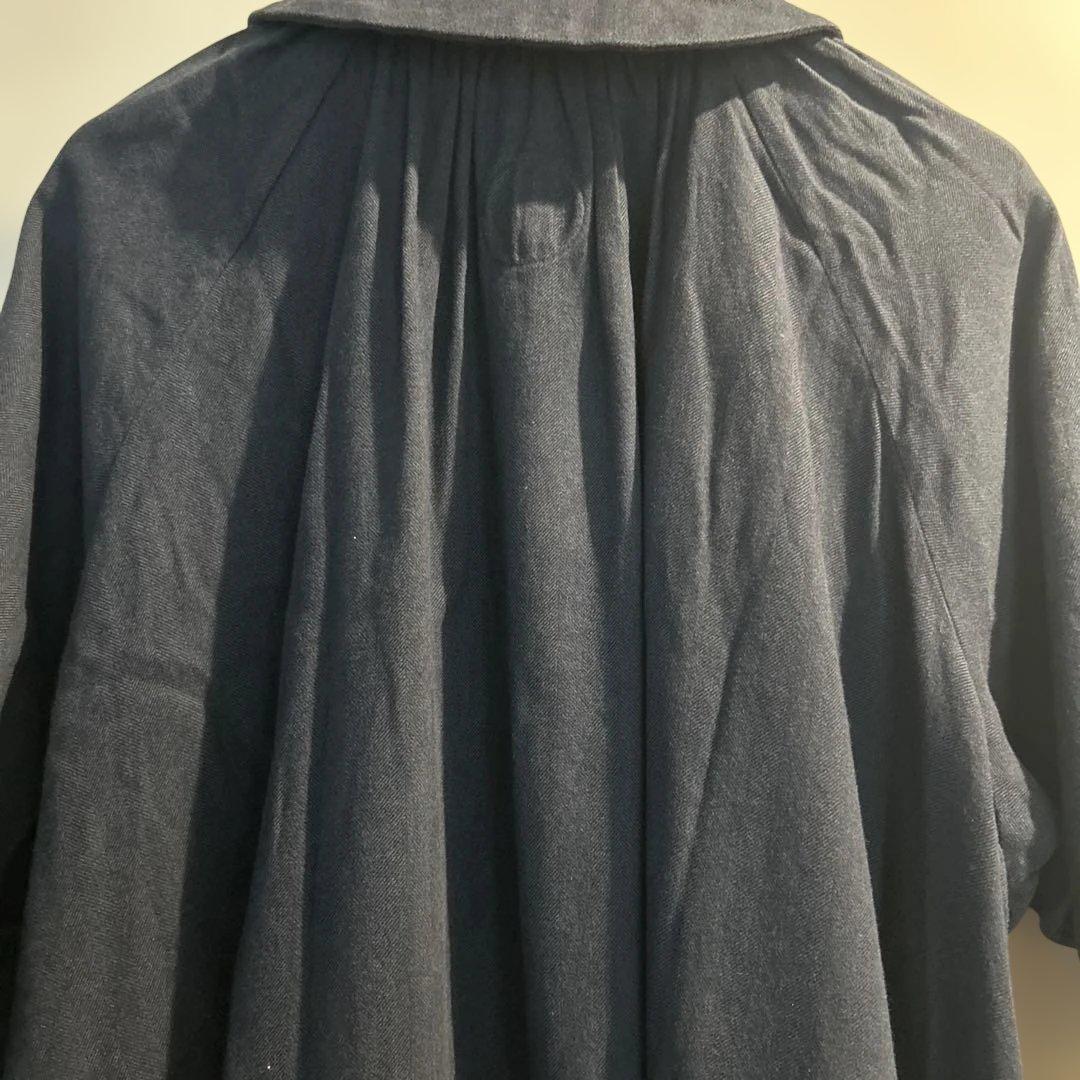 【専用】ランフランセダンタン コットン　ギャザーワンピース　ネイビー