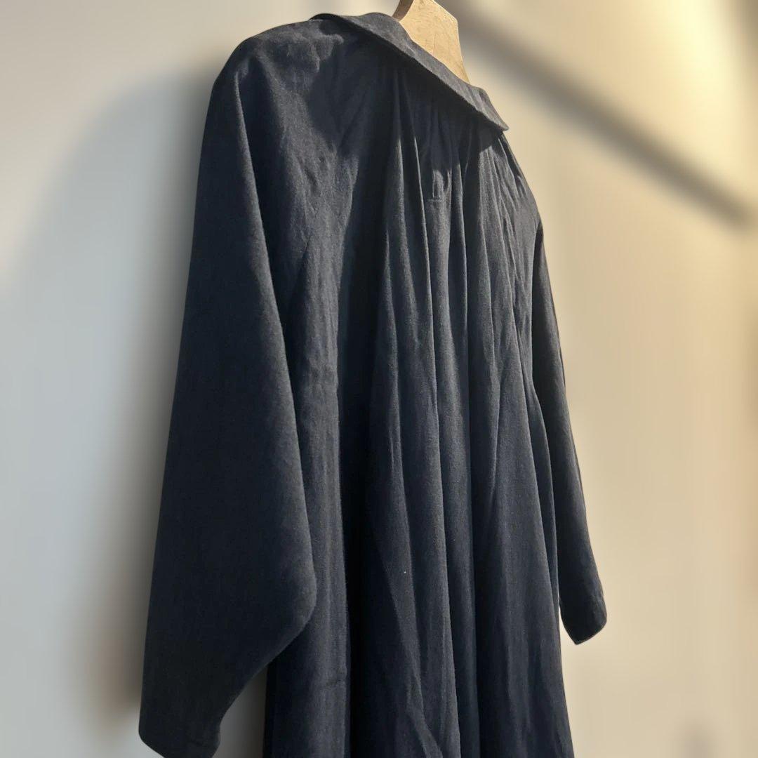 【専用】ランフランセダンタン コットン　ギャザーワンピース　ネイビー