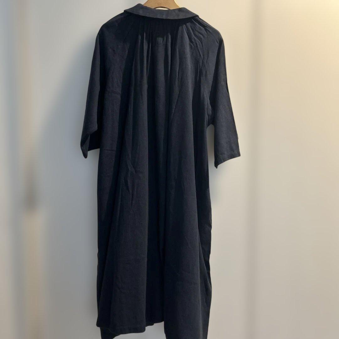 【専用】ランフランセダンタン コットン　ギャザーワンピース　ネイビー