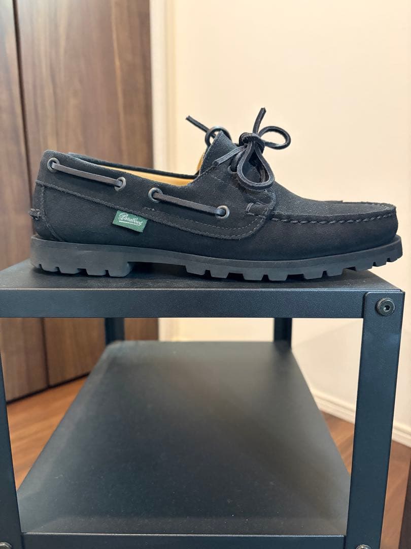 パラブーツ　デッキシューズ　ブラック　スエード