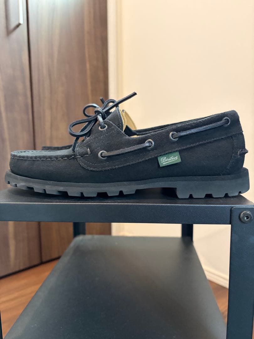 パラブーツ　デッキシューズ　ブラック　スエード