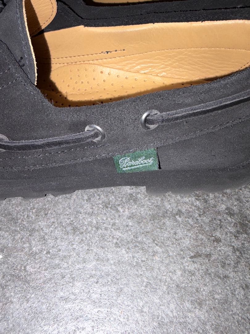 パラブーツ　デッキシューズ　ブラック　スエード