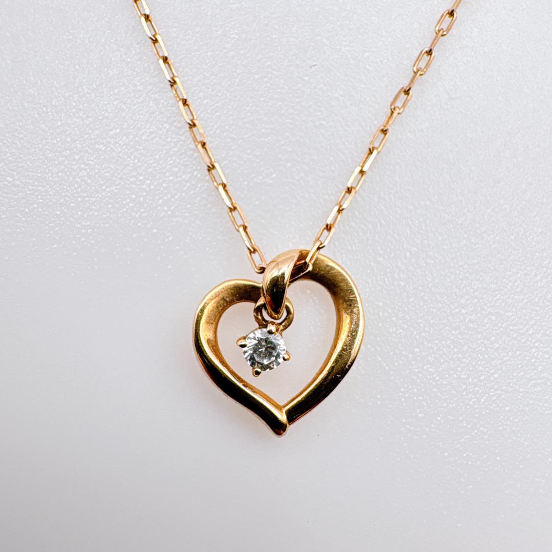 う*ん様 【4℃】K10PG ハートモチーフ ダイヤモンド ネックレス 40cm